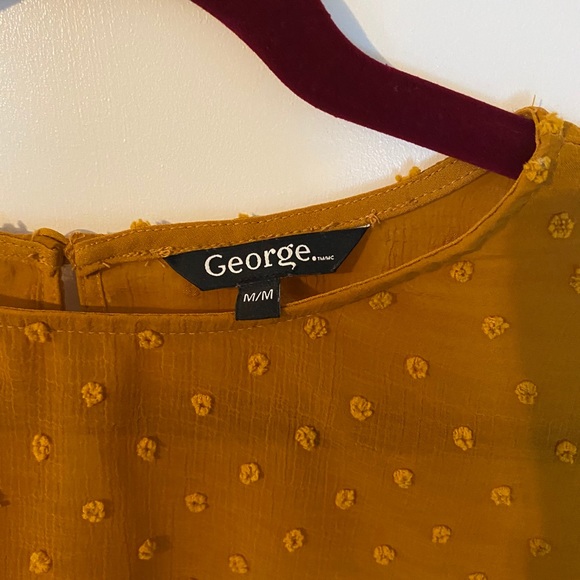 George mustard 3/4 bell sleeve sheer top - Picture 3 of 5